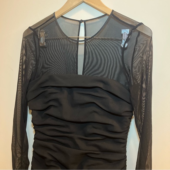 Cinq à Sept Ruched Mesh Dress - Picture 3 of 4